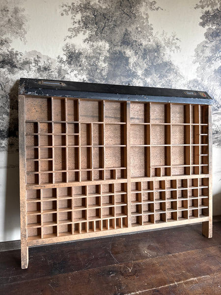 Large Vintage Wooden Printers Tray