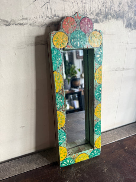 Handpainted Indian Arched Wall Mirror