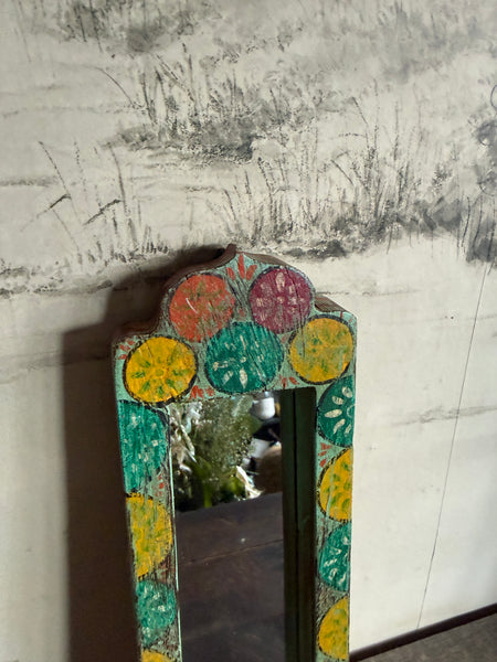 Handpainted Indian Arched Wall Mirror