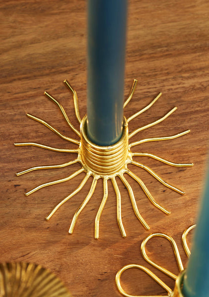 Pair Of Sun/Petal Candlestick Holder