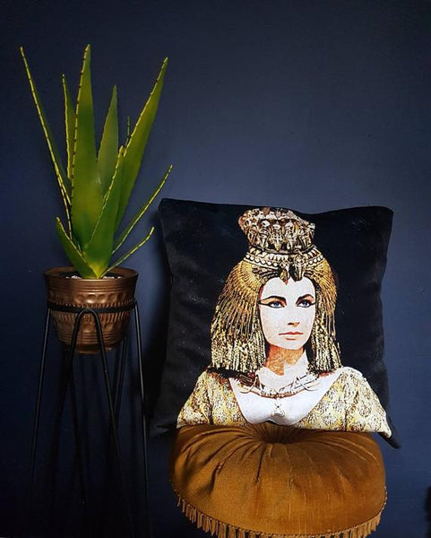 Velvet Print Cleopatra, Elizabeth Taylor Cushion
